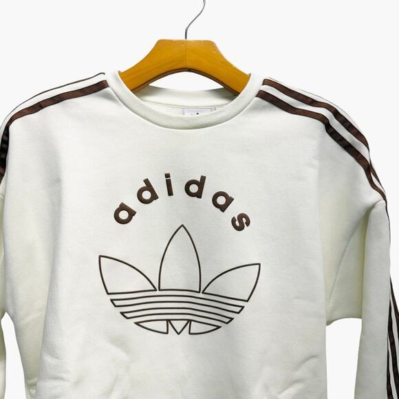 NWT adidas Originals Crew Junior Sweatshirt White Unisex Size Medium - Picture 4 of 6
